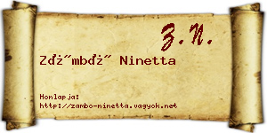 Zámbó Ninetta névjegykártya