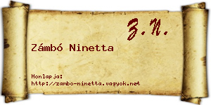 Zámbó Ninetta névjegykártya