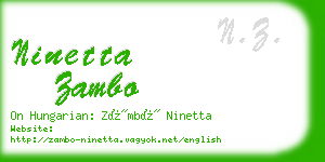 ninetta zambo business card